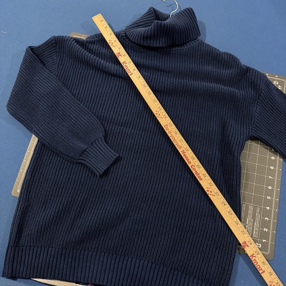 Belle By Kim Gravel Turtleneck Sweater Size L Cobalt Blue Blouson Sleeve - New - Picture 4 of 9